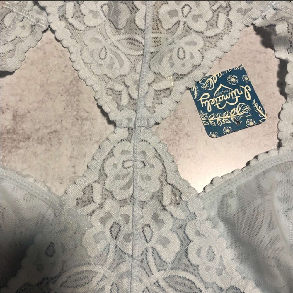 Free People Galloon Lace Bralette Blue Small NWT - Picture 10 of 13